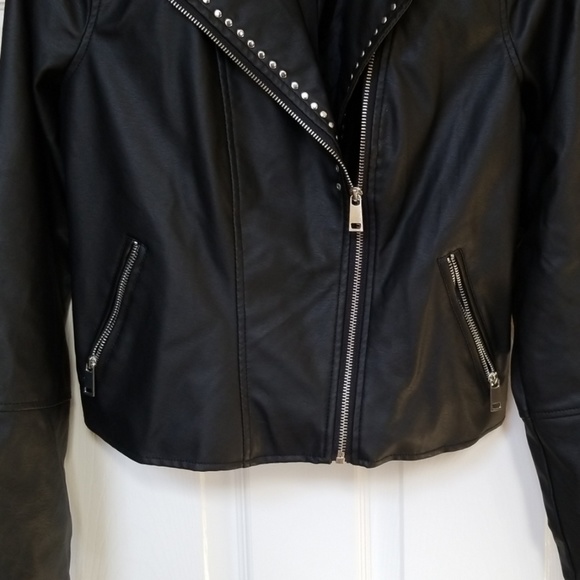 Studded Faux Leather Jacket size S - Picture 3 of 8